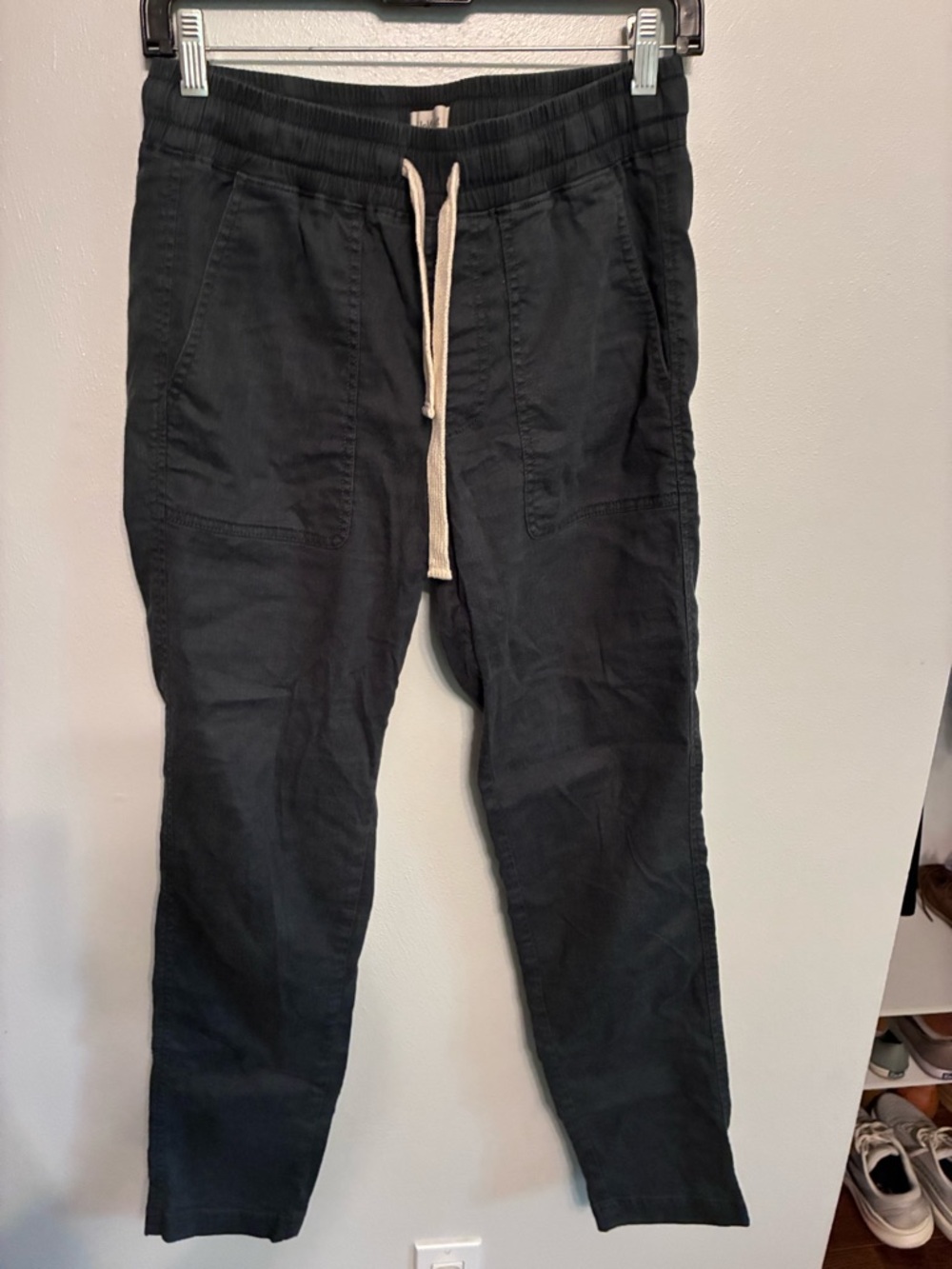 UpWest Navy Linen Pants with Cream Drawcord
